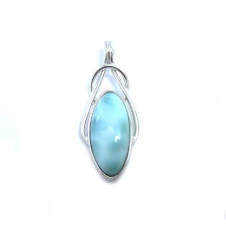 Larimar Oval with Celtic Sterling Silver Setting - Click Image to Close